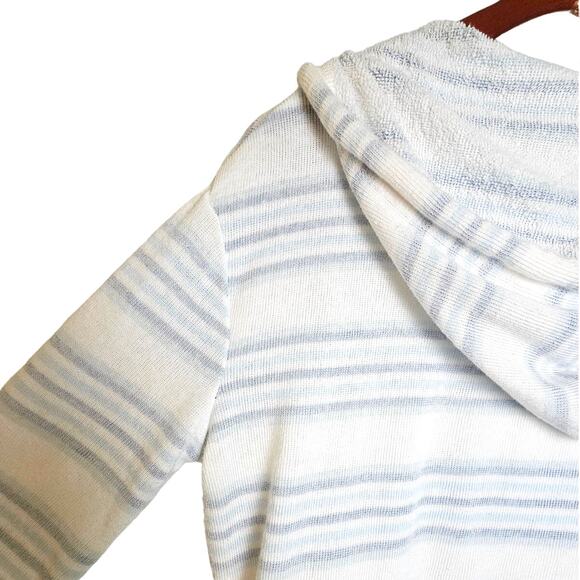 Ocean Drive Blue & White Striped Drawstring Beach Hoodie - Picture 4 of 6